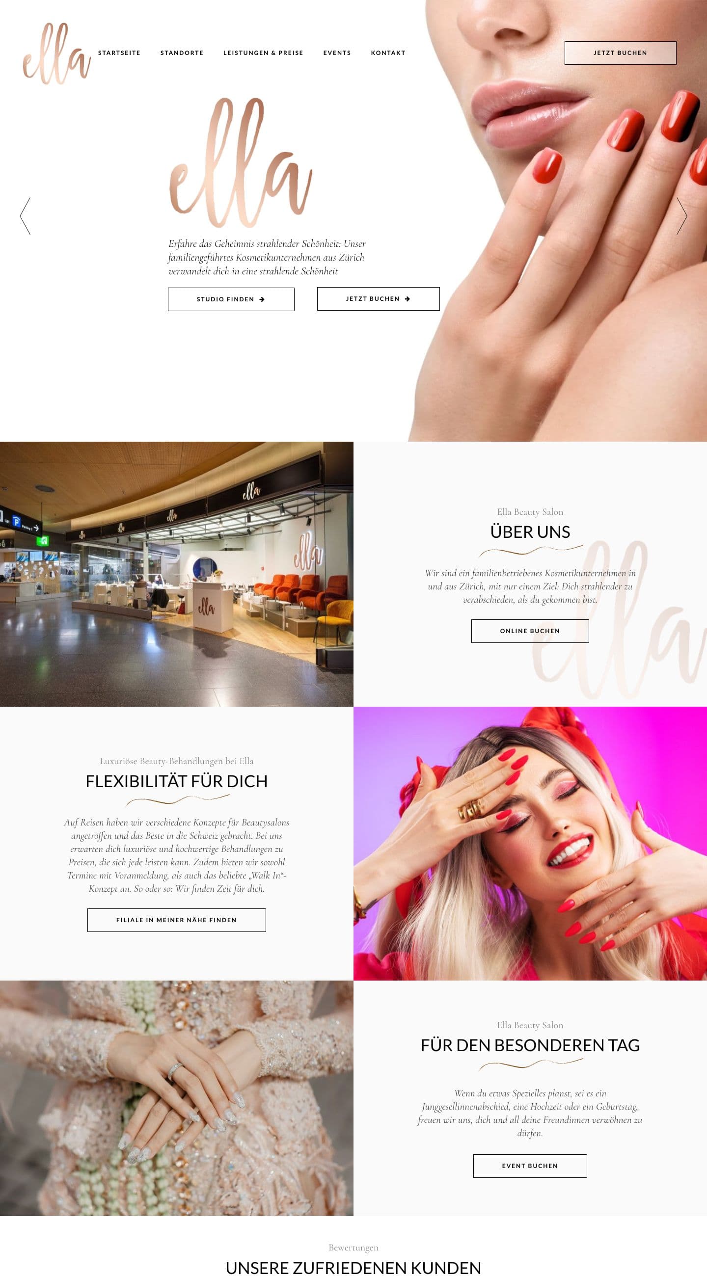 Screenshot der Website von Ella Schweiz